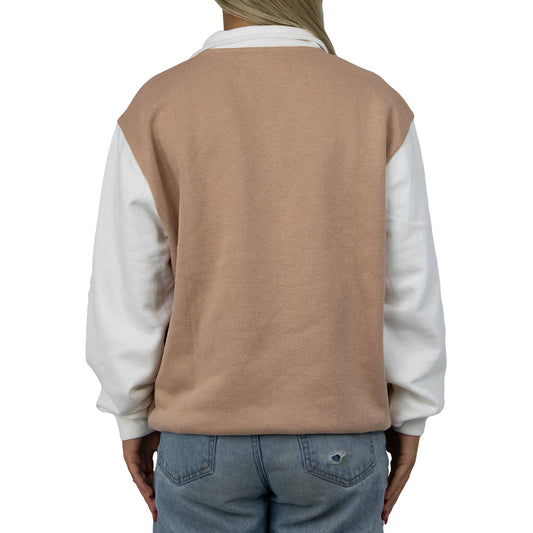 Banff - Girl's 1/4 Zip Front Zip Sweatshirt - Whipped Butter / Roebuck