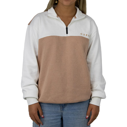 Banff - Women's 1/4 Front Zip Sweatshirt - Whipped Butter / Roebuck