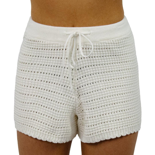 Stevie - Girls Crochet Short - Cream