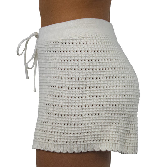 Stevie - Girls Crochet Short - Cream