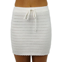 Changu - Girls Crochet Mini Skirt - Cream