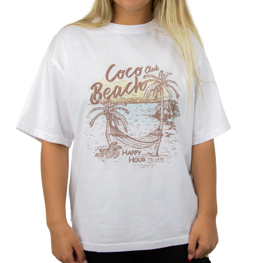 Happy Hour - Girls Short Sleeve Tee White