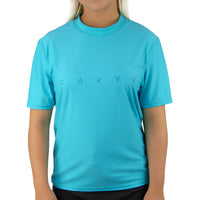 Wipe Out - Womens Short Sleeve Tee Rashie - Aqua