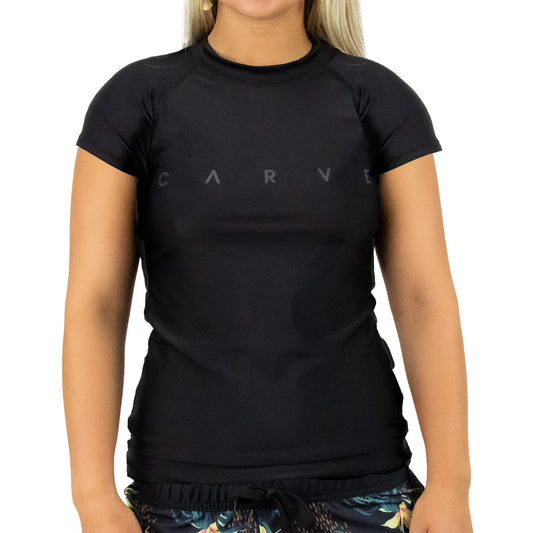 Palmira - Girls Cap Sleeve Rash Vest - Black