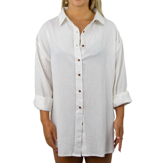 Hanalei - Girls Long Sleeve Shirt - White