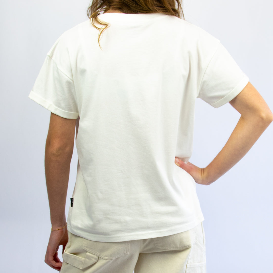 SOLEIL Womens oversize short sleeve tee WPD BUTTER