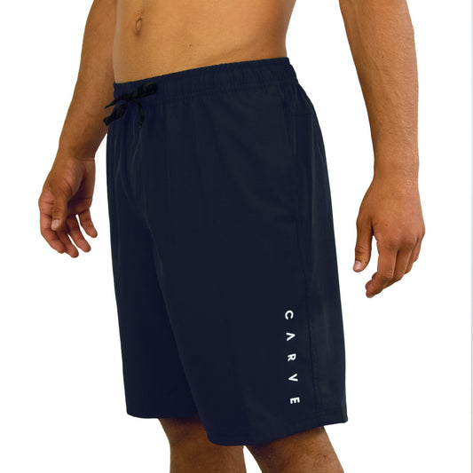 Power Up - Mens Elastic Waist Mesh Brief Boardshort - Navy