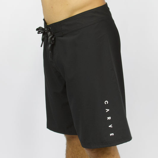 Power Up - Mens Elastic Waist Boardshort - Black