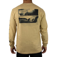 Chicama - Men's Larger Size Long Sleeve Tee Shirt - Dark Sand