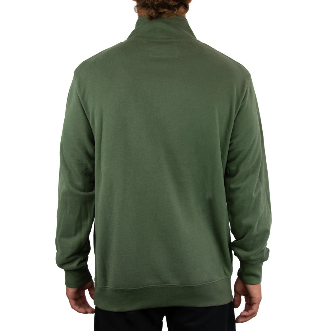 Slanted Men's Larger Size 1/4 Zip Sweater - Clover Green