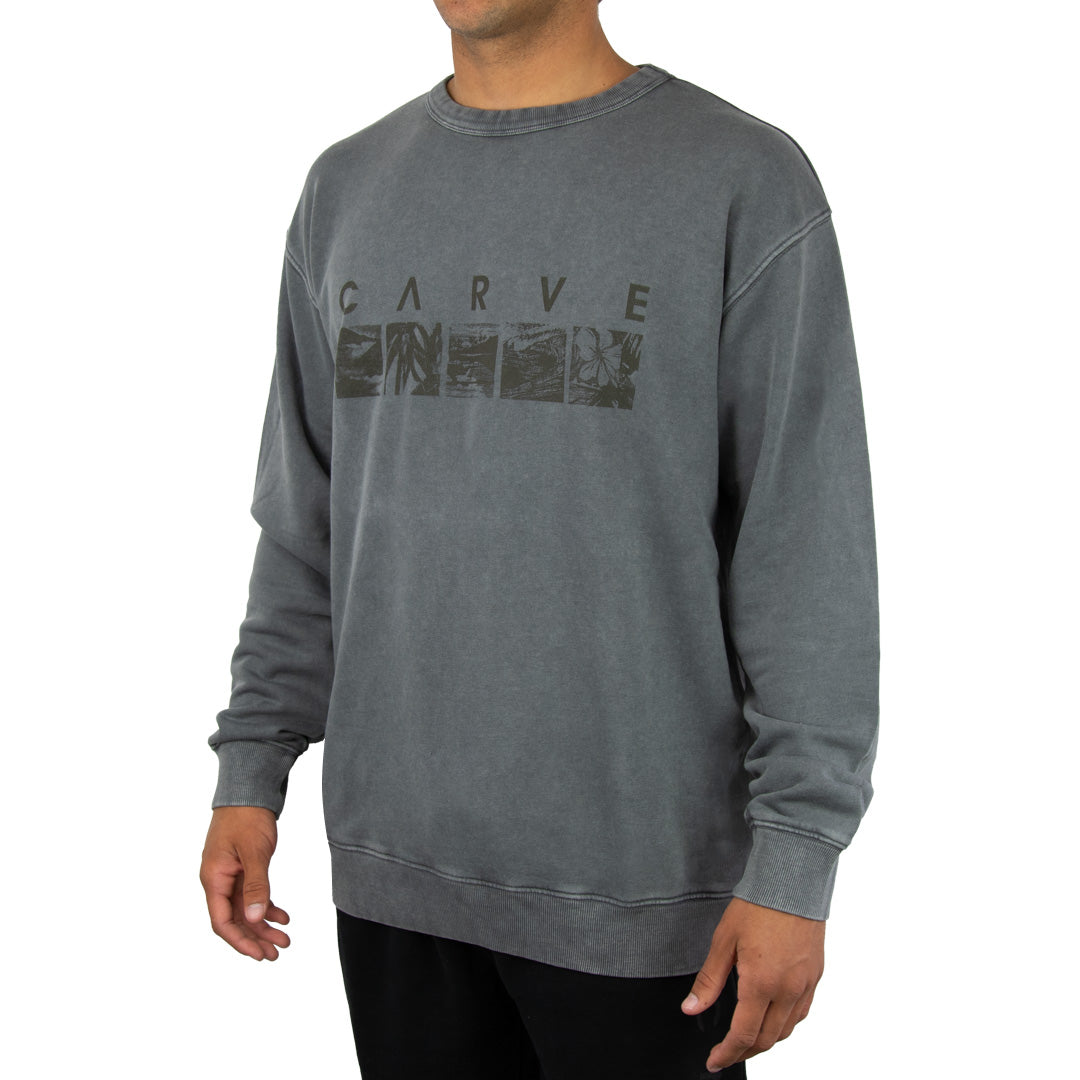 Drop In - Men's Crew Neck Sweatshirt - Vintage Wash - Steel