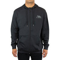 Power Trip - Mens Larger Size Zip Front Hoodie - Charcoal