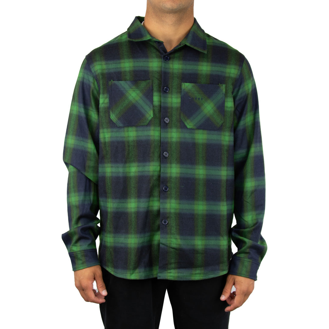 Flinders - Hulk's Long Sleeve Button Front Shirt - Bottle Navy