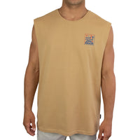 Palm Island - Mens Muscle Tee - Dark Sand