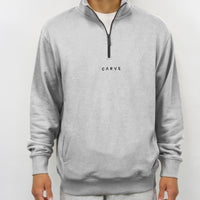 Locals - Mens 1/4 Zip Sweatshirt - Grey Marle