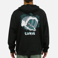 Waves - Mens Pullover Hooded - Black
