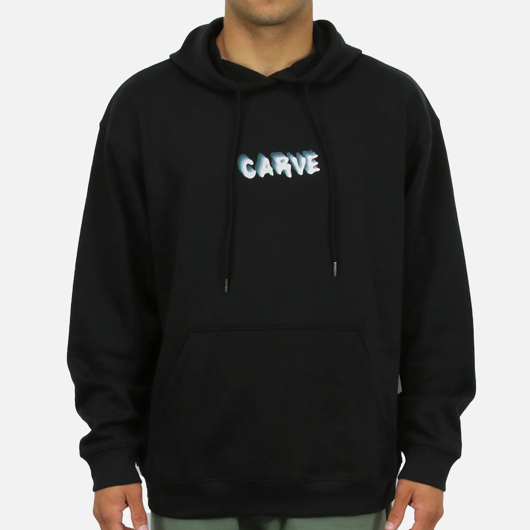Waves - Mens Pullover Hooded - Black