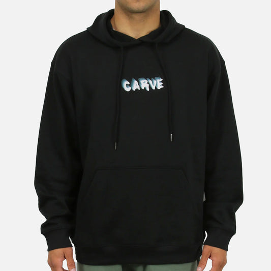 Waves - Mens Pullover Hooded - Black