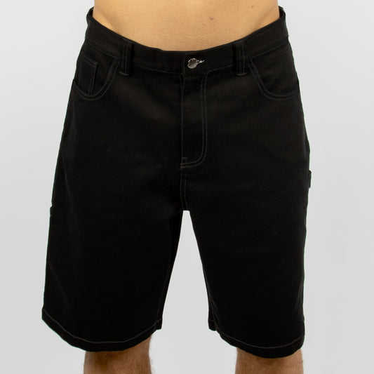 BYRON - Men's denim short - Black