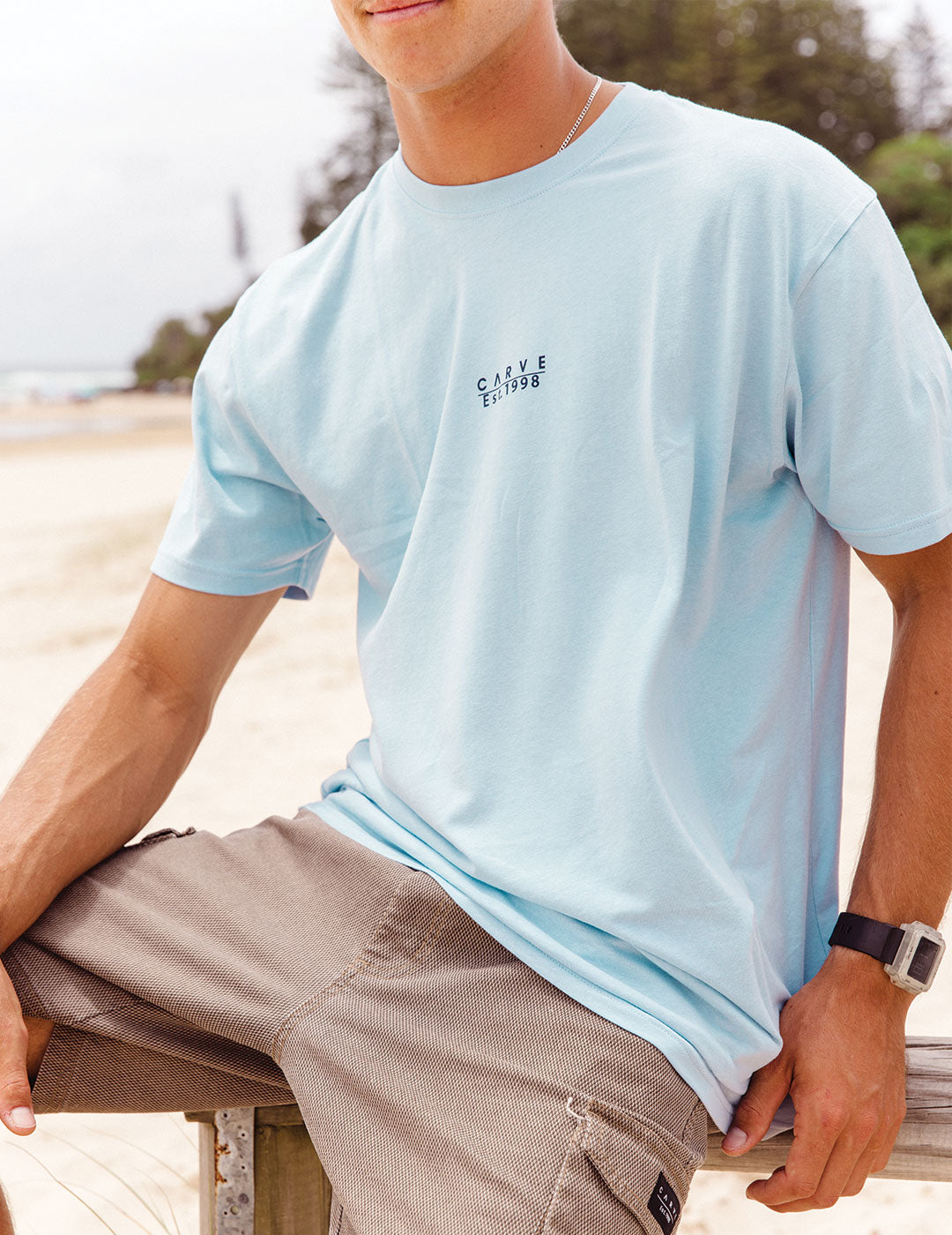 HERITAGE - Men's basic short sleeve tee - Sky Blue