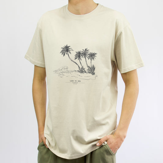 LAND TO SEA - Men's Basic Short Sleeve Tee - Oat