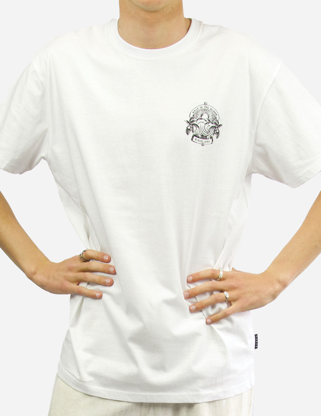 SALT IN THE BLOOD - Men's Basic Short Sleeve Tee - WHITE