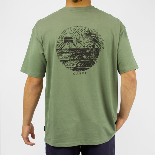 EVENTIDE-  Men's Oversized Short Sleeve Tee - Moss Green