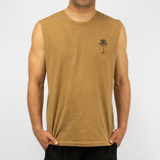 ARECA - Men's sleeveless muscle top - Mustard