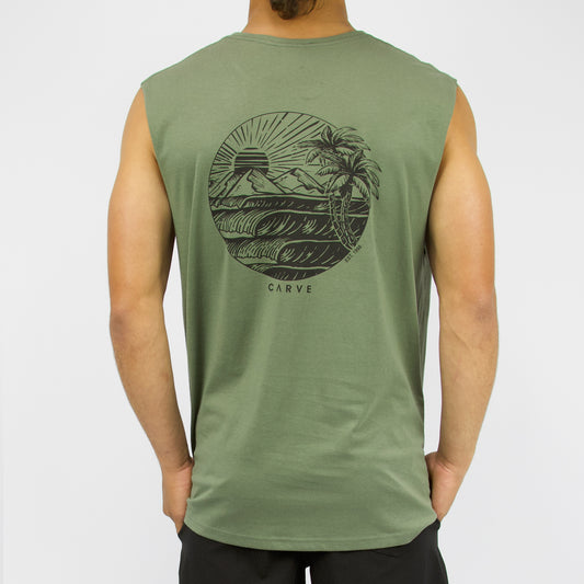 EVENTIDE - Boy's sleeveless muscle top - Moss Green