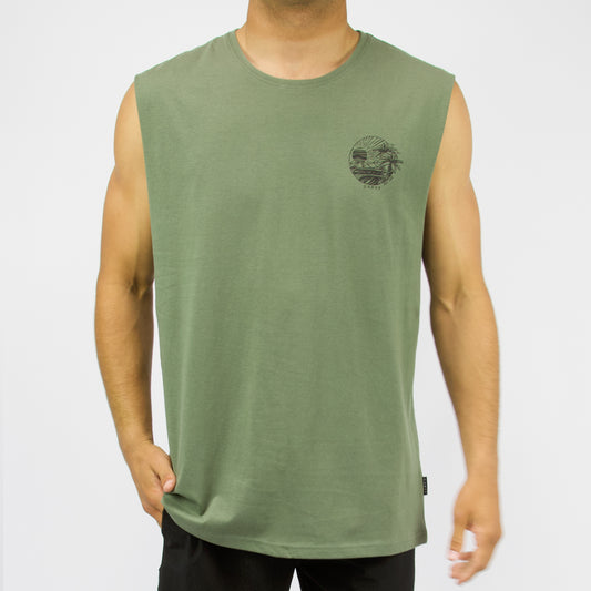 EVENTIDE - Boy's sleeveless muscle top - Moss Green