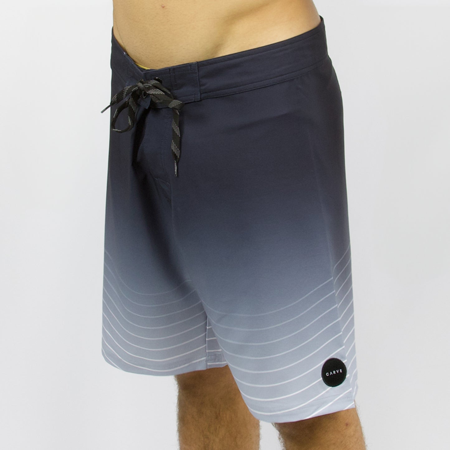 OSCAR - Men's flat waist boardies - Black
