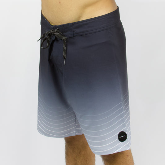 OSCAR - Men's flat waist boardies - Black