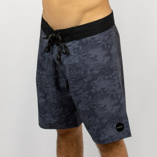 SAMOA - Men's flat waist boardies - Charcoal