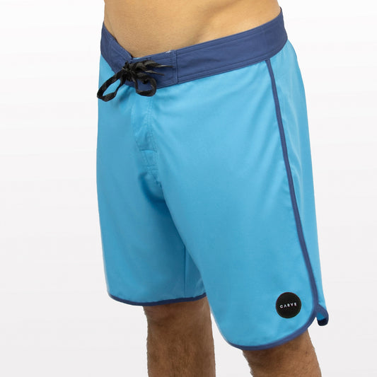 D-BAR - Men's flat waist boardies - Blue