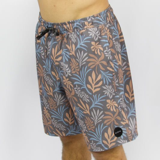TULLY - Boy's elastic waist boardies - Charcoal