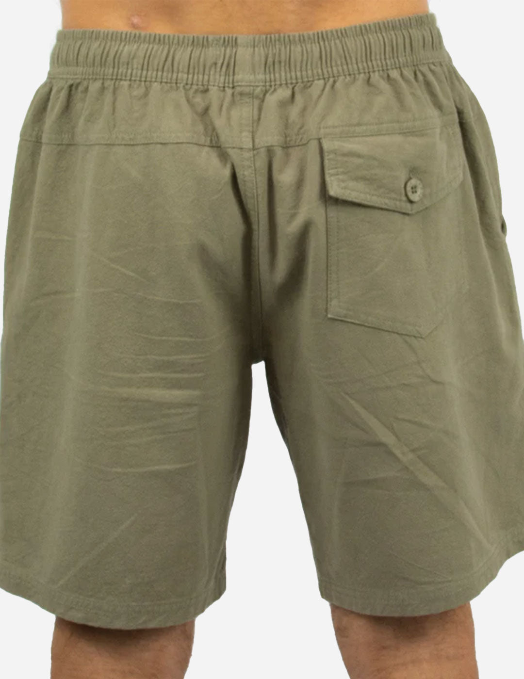 OXFORD - Men's elastic waist volley short - Olive Brown