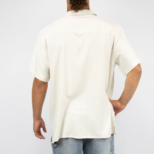 PRIMUS - Men's short sleeve open collar shirt - Oat