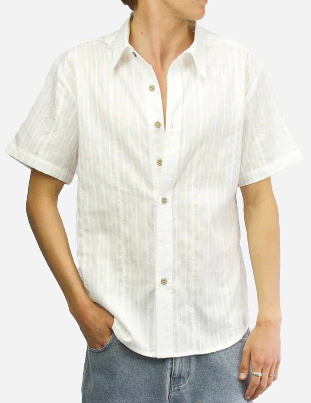 OTTO - Men's short sleeve button up shirt - White