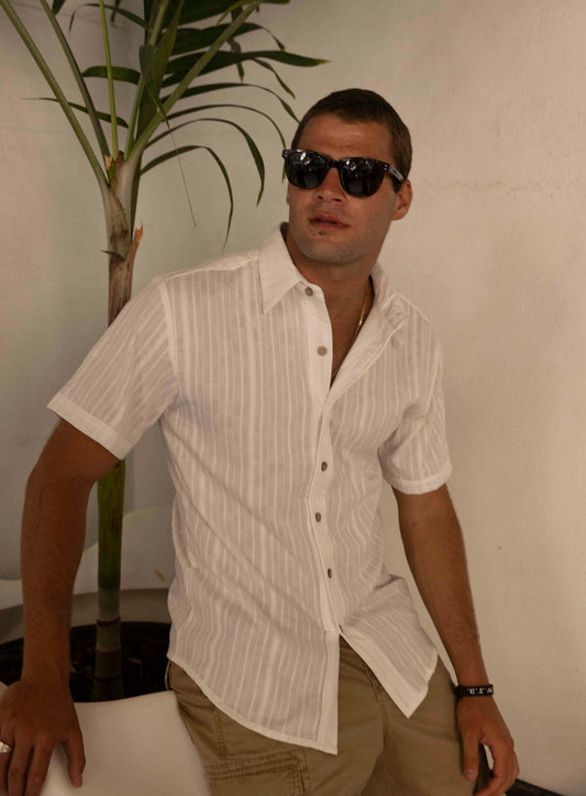 OTTO - Men's short sleeve button up shirt - White