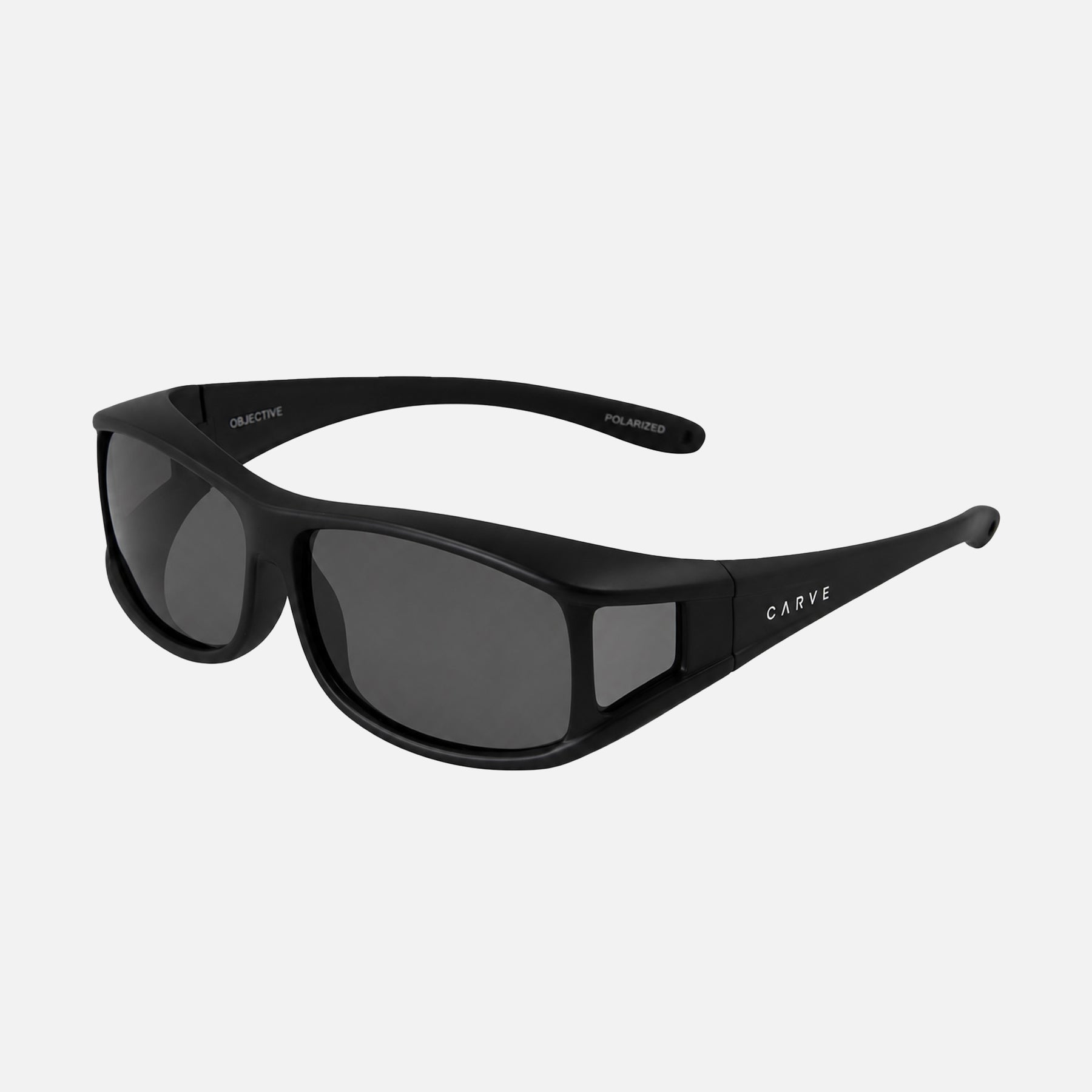 THE OBJECTIVE WITH MATTE BLACK FRAME AND GREY POLARIZED LENS