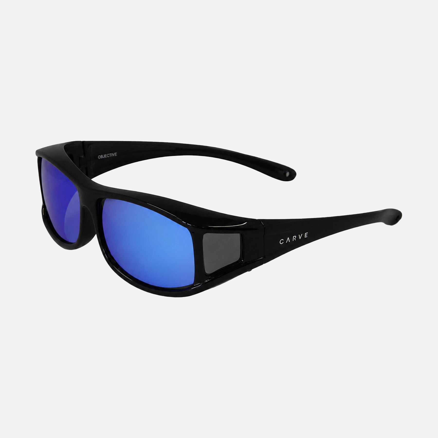 THE OBJECTIVE WITH GLOSS BLACK FRAME, GREY LENS WITH BLUE IRIDIUM