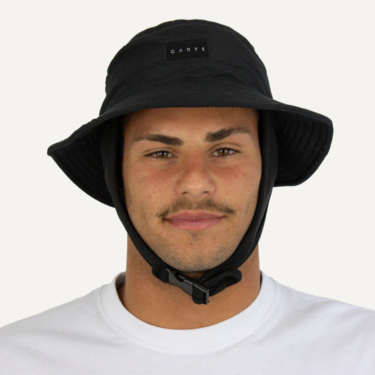 Big Wave Unisex Surf Bucket Hat - Black