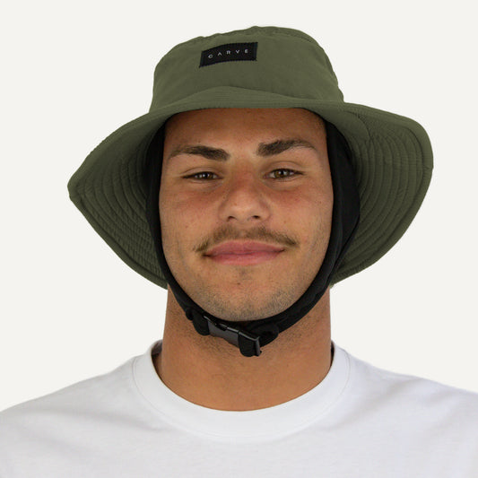 Big Wave Unisex Surf Bucket Hat - Olive