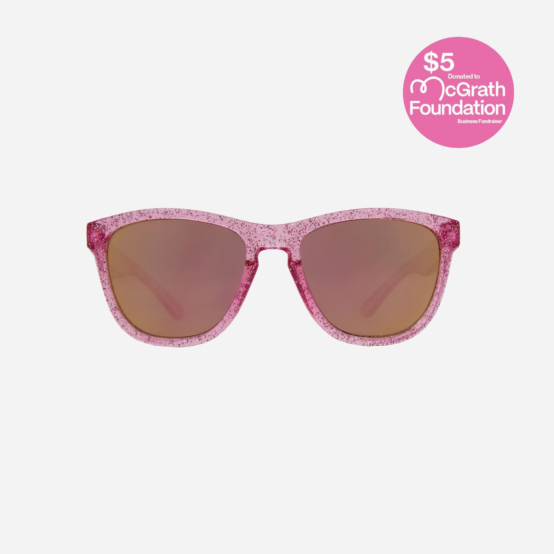 Cali - Crystal Pink Glitter Frame with Grey with Pink Iridium Lens