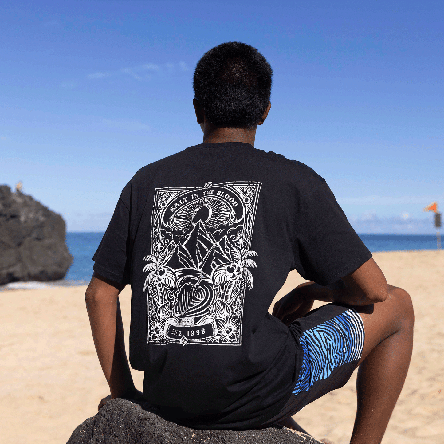SALT IN THE BLOOD - Boy's basic short sleeve tee - Black