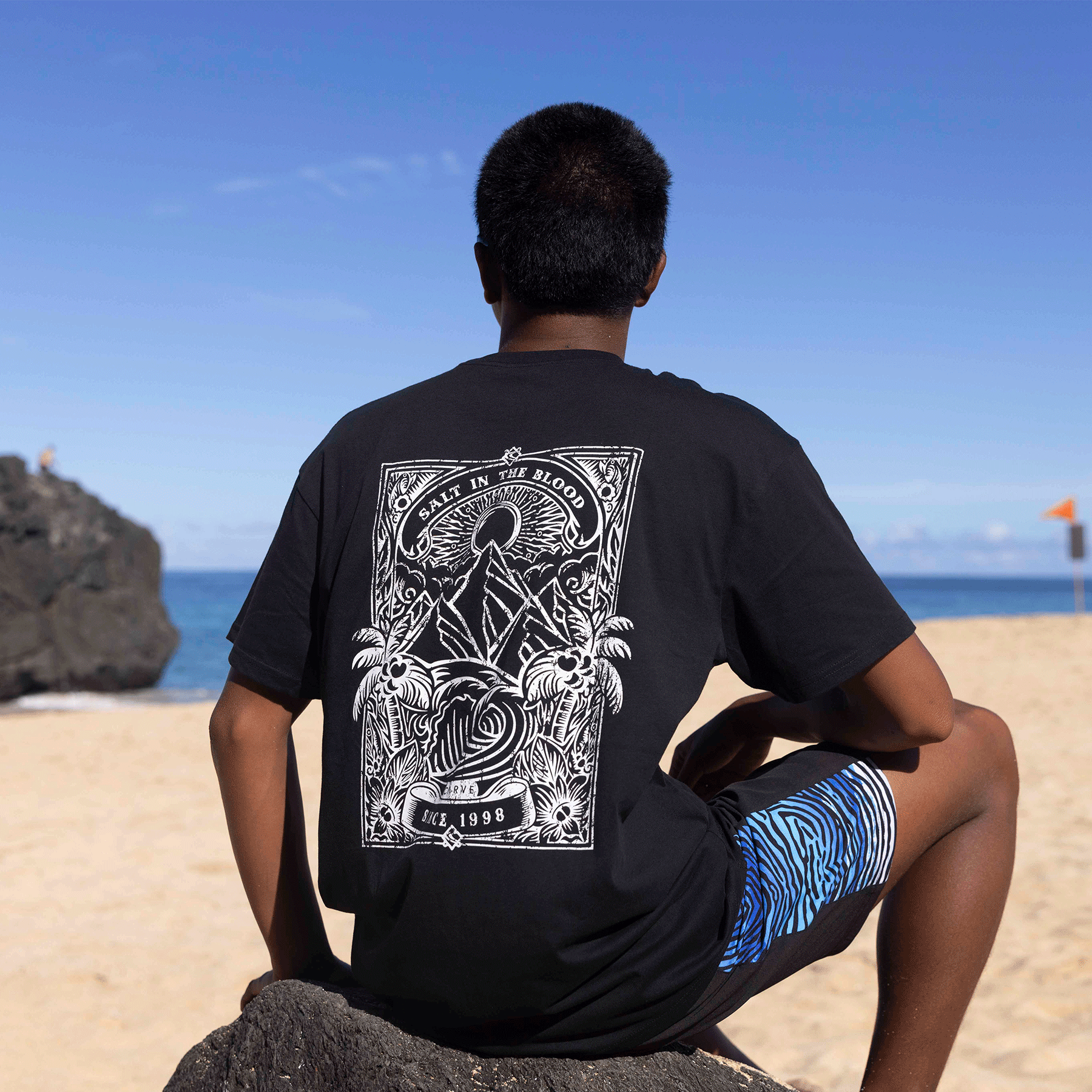SALT IN THE BLOOD - Boy's basic short sleeve tee - Black