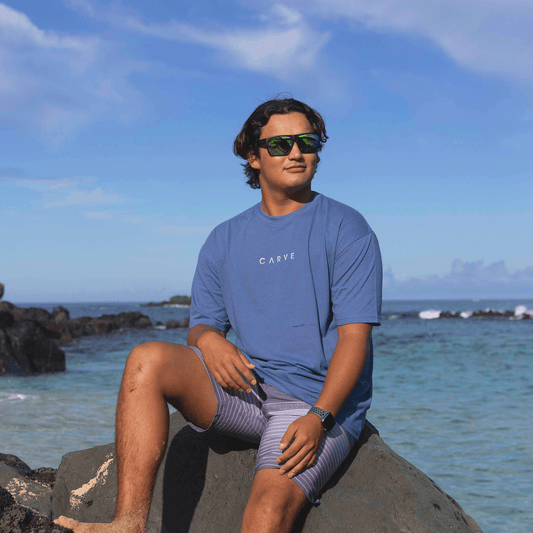 EXILE - Men's Oversized Short Sleeve Tee - Indigo