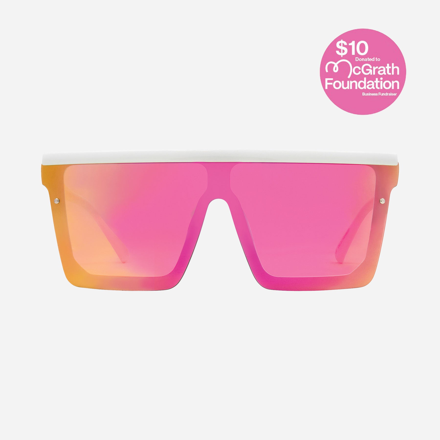 Muse -  Gloss White Frame Hot Pink Orange Lens w/Pink Iridium