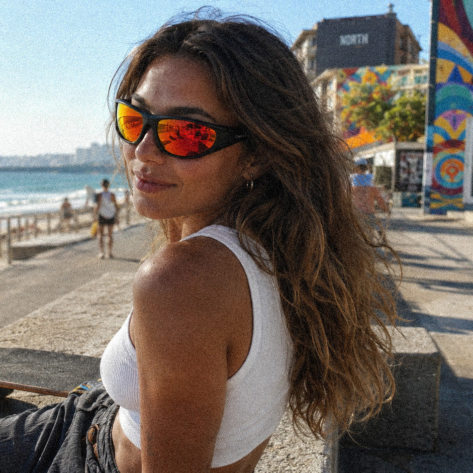 VERT MATTE BLACK FRAME WITH RED IRIDIUM LENS