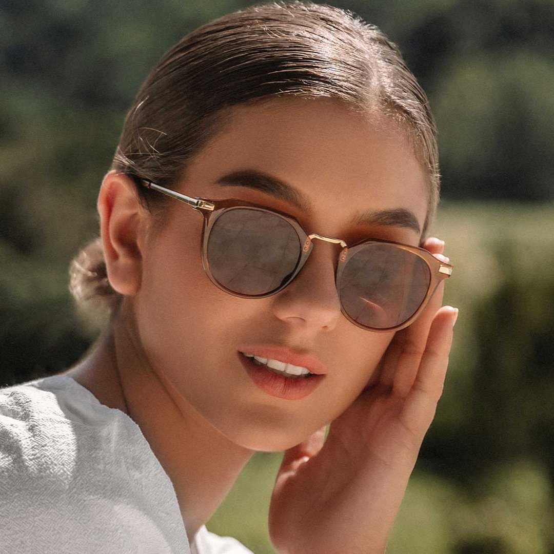 Frankie - Gloss Crystal Tobacco Gold Metal Brown Lens